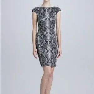 halter flare dress Roberto Cavalli Snakeskin Printed Stretchy Fitted Dress Red main image 1